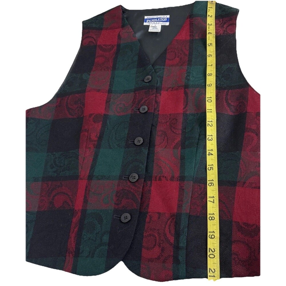 Vintage Pendleton Vest Womens 8 Tartan Plaid 100% Wool Made USA Holiday - Picture 7 of 7